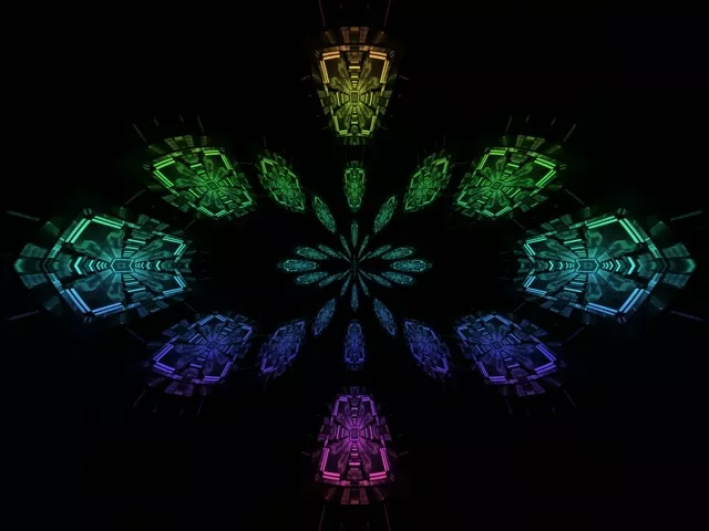 Neontunnel Kaleidoskop Blomst VJ Loop 4:3 Klassisk 60fps Skjermsparer