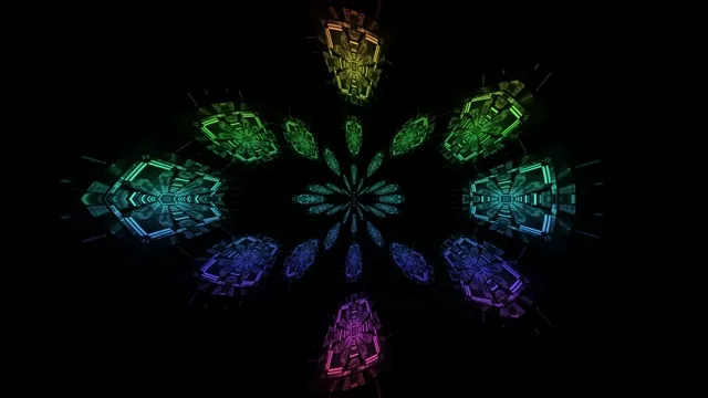 彩虹碎形霓虹隧道螢幕保護程式 4K UHD 60fps 動態桌布