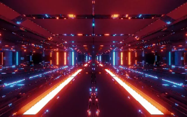 Neon Tunnel Red Orange VJ Loop 60fps 16:10 MacBook Screensaver