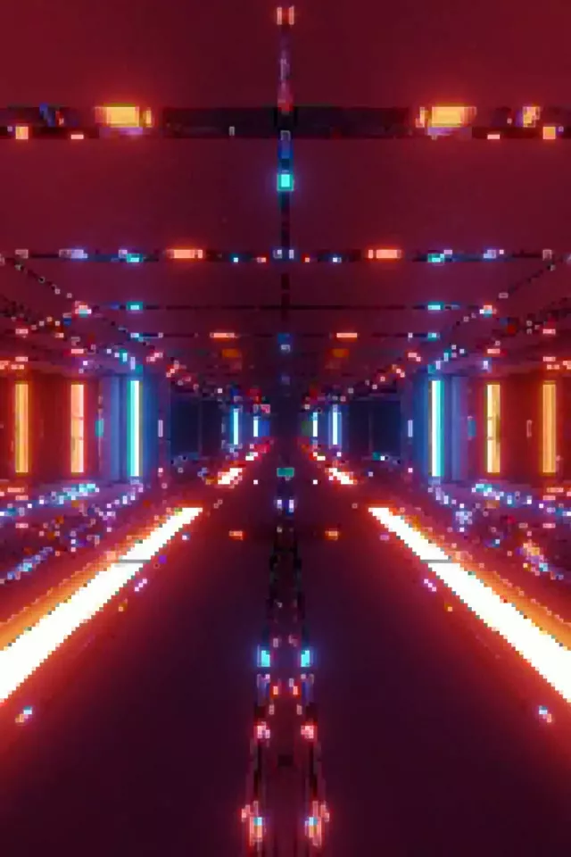 Túnel Neón Brillo Rojo VJ Loop 2:3 Photo Portrait 60fps Salvapantallas