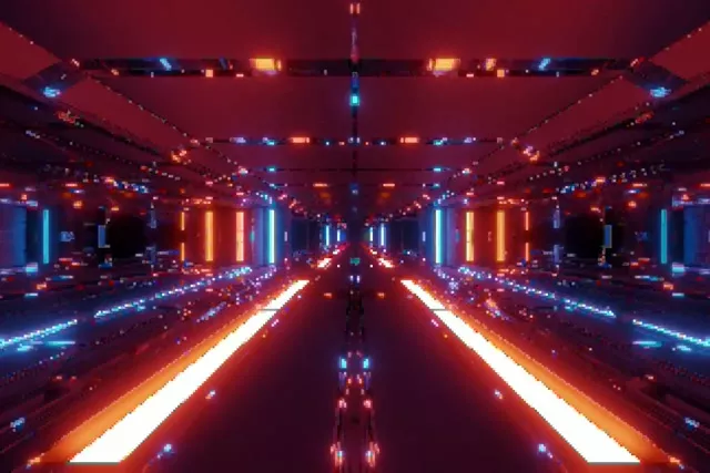 Neon Tunel VJ Loop 60fps 3:2 Surface Rdeče Modra Mreža Ohranjevalnik Zaslona