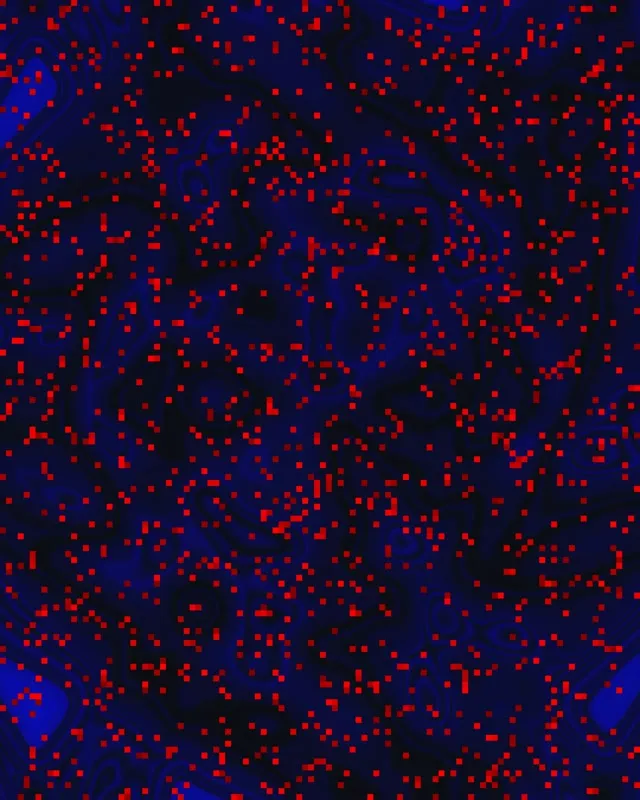 Neon Tunnel Blå Rød Pixel Hvirvel VjLoops 4:5 Instagram 60fps Pauseskærm