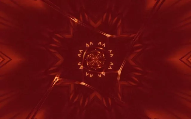 Neon Tunnel Copper Star Kaleidoscope VJ Loop 16:10 Macbook 60fps Screensaver