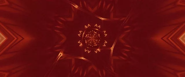 Copper Star Kaleidoscope Neon Tunnel VJ Loop 2.39:1 Cinemascope 60fps Screensaver