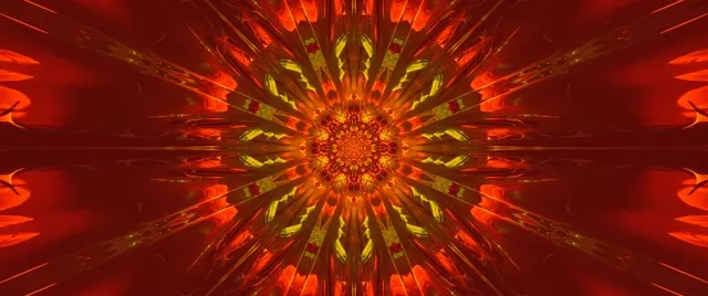 Neon Tünel Fraktal Güneş Patlaması VJ Loop 2.39:1 Cinemascope 60fps Ekran Koruyucu