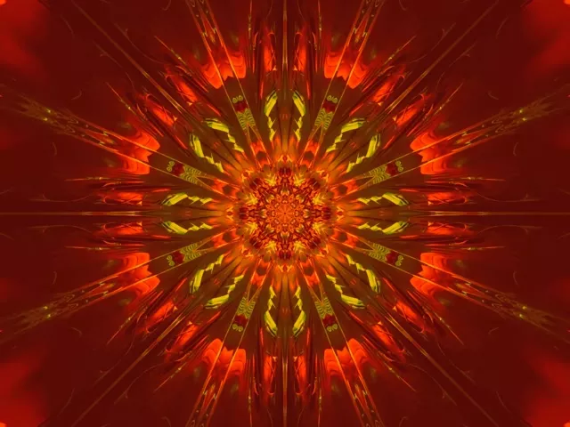 Neontunnel Fraktal Sol Eksplosjon VJ Loop 4:3 Klassisk 60fps Skjermsparer