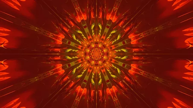 Czerwony Ogień Neonowy Tunel Mandala 4K UHD 60fps Wygaszacz VJ Loop