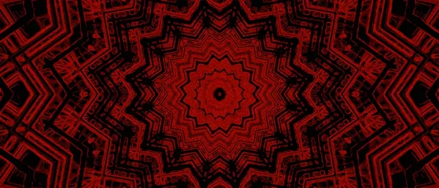 Red Fractal Kaleidoscope Neon Tunnel 21:9 Ultrawide 60fps Screensaver Vj Loop