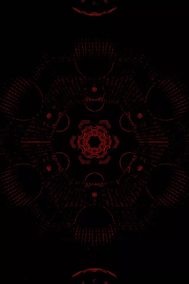 Red Fractal Kaleidoscope Neon Tunnel 2:3 Photo Portrait 60fps Screensaver Vj Loop