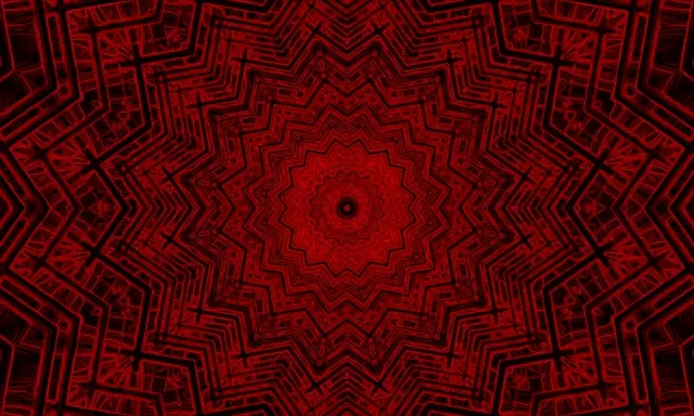 نفق نيون كاليدوسكوب كسوري أحمر 5:3 عريض 60fps شاشة توقف VJ Loop