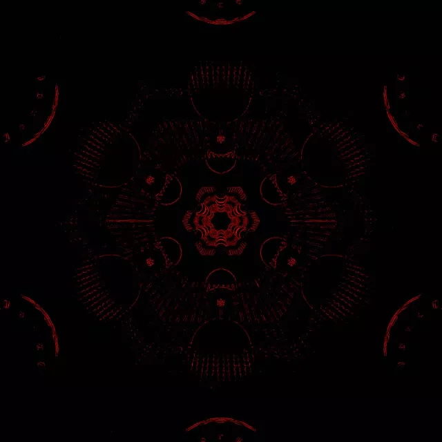 Červený Fraktál Kaleidoskop Neon Tunel VJ Loop 1:1 Square 60fps Spořič