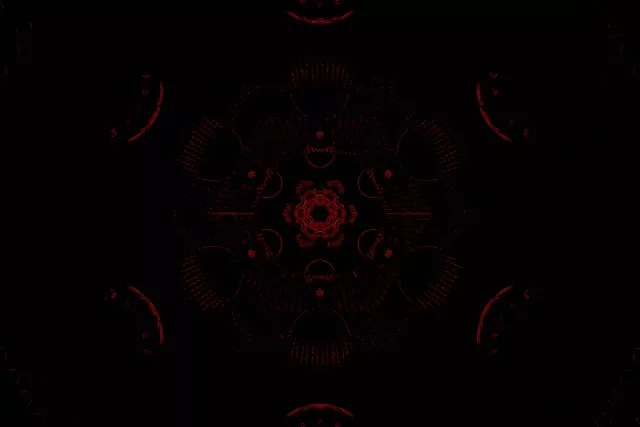 Tunel Neon të Kuq Fractal Kaleidoskop Vj Loop 3:2 Surface 60fps Ruajtës Ekrani
