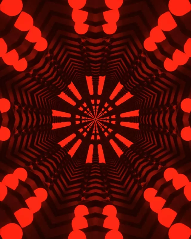 Frattale Rosso Caleidoscopio Tunnel Neon Vj Loop 4:5 Instagram 60fps Screensaver