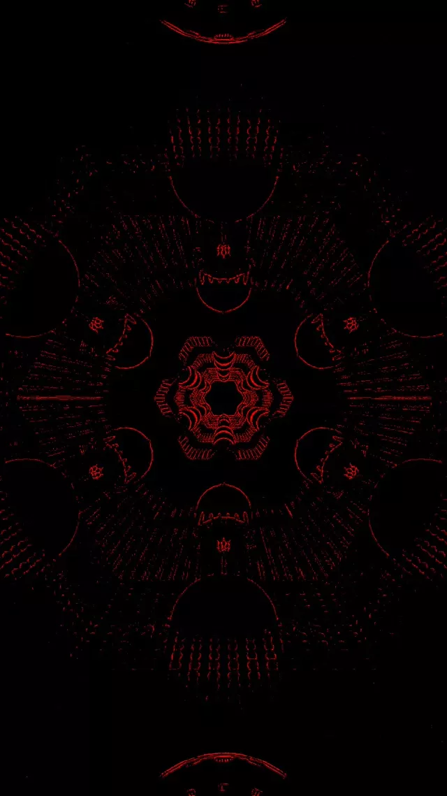 Rooi Fraktaal Kaleidoskoop Neon Tonnel VJ Loop 9:16 Reels 60fps Sluimerskerm