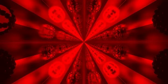 نفق نيون فراكتال أحمر Mandelbrot VJ Loop 2:1 Univisium 60fps حافظة الشاشة