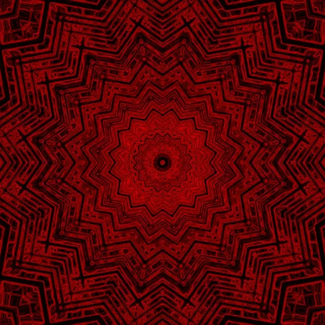 מנהרת ניאון כוכב פרקטל אדום VJ Loop 1:1 ריבוע 60fps שומר מסך