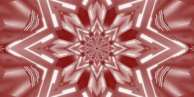 Red Fractal Star Neon Tunnel Vj Loop 2:1 Univisium 60fps Screensaver