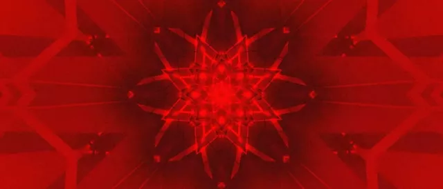 Red Fractal Star Neon Tunnel Vj Loop 21:9 Ultrawide 60fps Screensaver