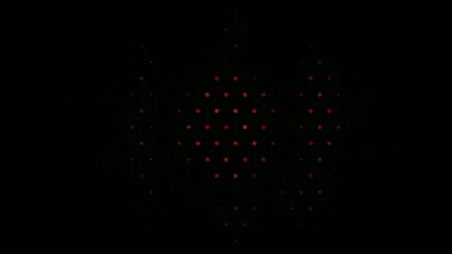 Red Glowing Particles Grid Network Animation