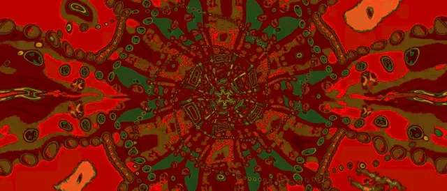 Crimson Fractal Mandala Neon Tunnel Vj Loop 21:9 Ultrawide 60fps Screensaver