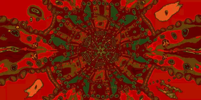 Βαθύ Κόκκινο Χρυσό Εξάγωνο Σήραγγα Νέον VJ Loop 2:1 Univisium 60fps Προφύλαξη Οθόνης