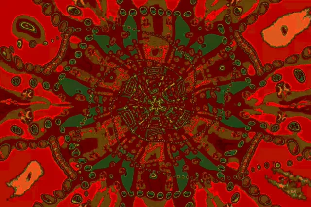 Неоновый туннель красный фрактальный мандала VJLoops 3:2 Surface 60fps заставка