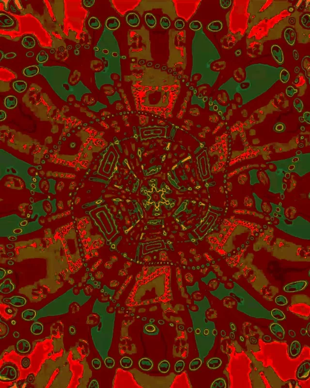 Tunel Neon Fractal Roșu Hex Vortex VjLoops 4:5 Instagram 60fps Screensaver