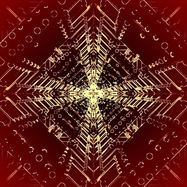 Golden Symmetrical Neon Tunnel VJ Loop 1:1 Square 60fps Screensaver