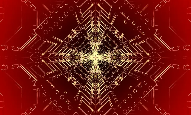 Golden Symmetrical Diamond Neon Tunnel VJ Loop 5:3 Wide 60fps Screensaver