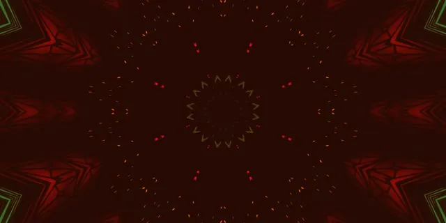 Neon Tunnel Red Green Mandala Star Vj Loop 2:1 Univisium 60fps Screensaver