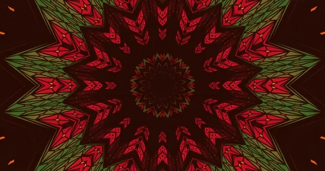 Red Green Mandala Neon Tunnel 4k uhd 60fps screensaver Vj loop