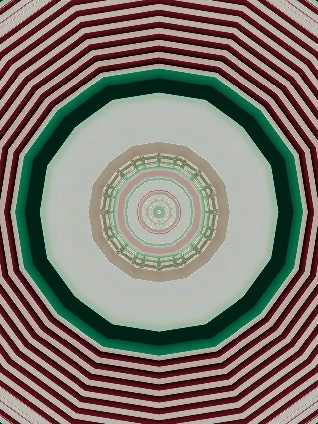 Neon Tunnel Crimson Oktogono Vortex VJ Loop 3:4 iPad Portrait 60fps Screensaver