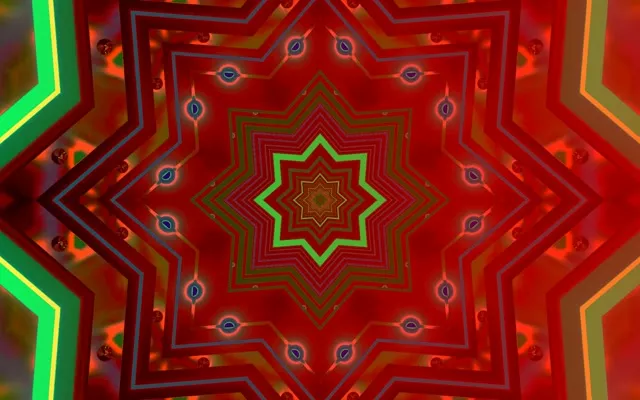 Túnel de Neón Estrela Verde Vermella Protector de Pantalla 60fps 16:10 MacBook VJ Loop