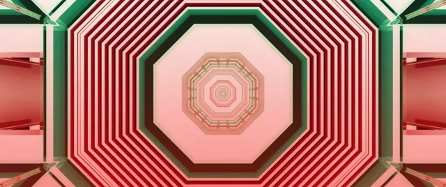 Crveni Zeleni Oktagon Neon Tunel Čuvar Ekrana 2.39:1 Cinemascope 60fps VJLoops