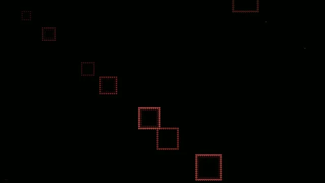 Red Heart Pixel Art Boxes Floating on Black Background