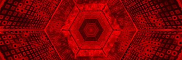 Црвен Неон Тунел Хексагонален Вртлог VJ Loop 3:1 Triple Wide 60fps Чувар на Екранот