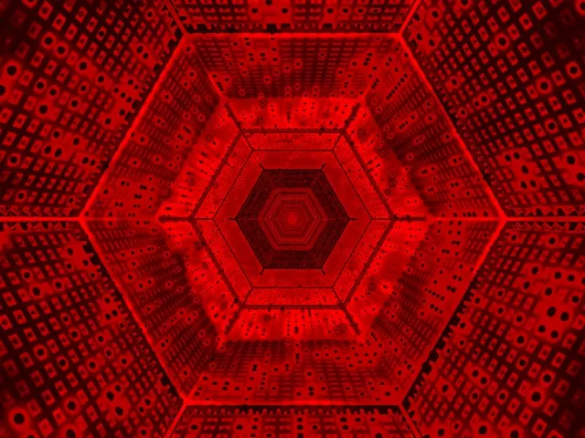 VJ Loop Rød Heksagon Neontunnel Skjermsparer 4:3 Klassisk 60fps