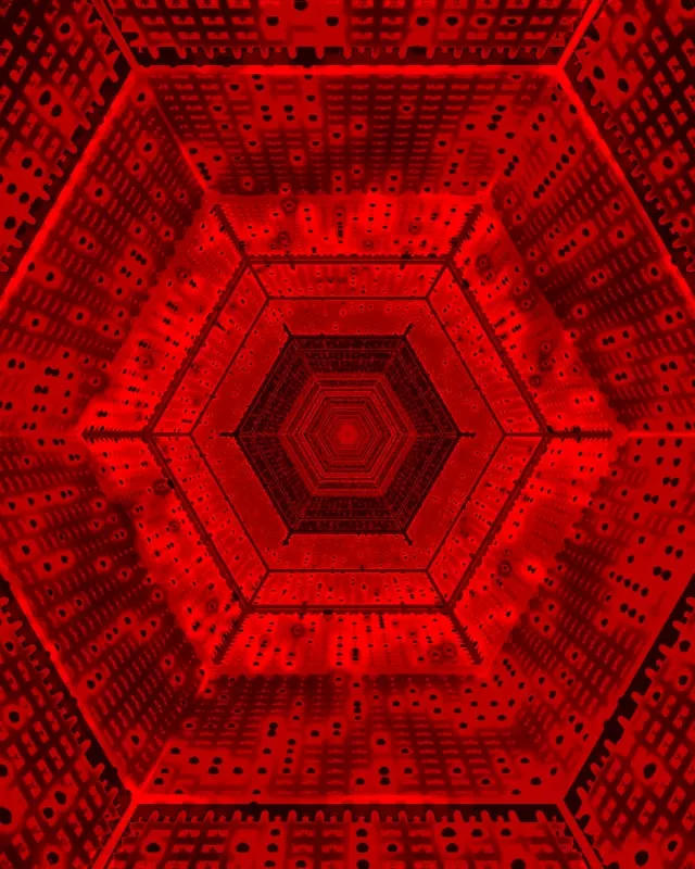 VJ Loop Punainen Kuusikulmio Neontunneli Näytönsäästäjä 4:5 Instagram 60fps