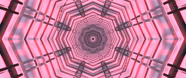 تونل نئون گردابه هشت ضلعی صورتی محافظ صفحه 2.39:1 Cinemascope 60fps VJ Loop