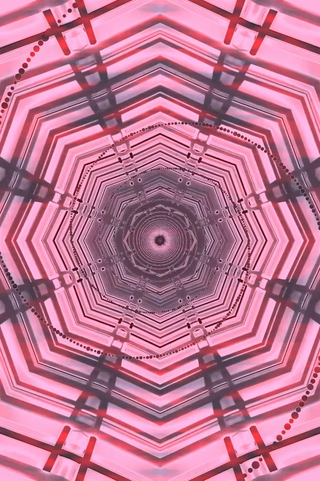 Neon Tunel Roza Osemkotnik Vrtinec 2:3 Foto Pokončno 60fps Ohranjevalnik Zaslona VJ Loop