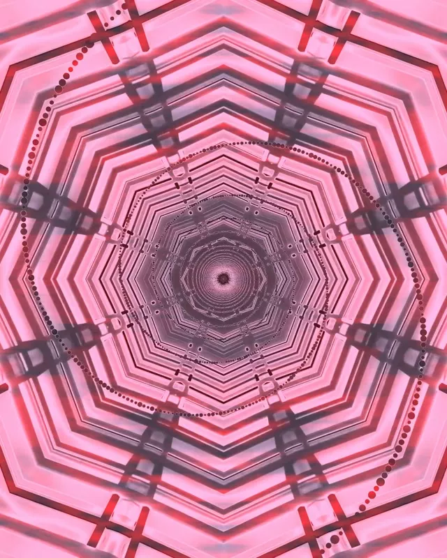 Tunel Neon Roz Hexagon Vortex Vj Loop 4:5 Instagram 60fps Screensaver