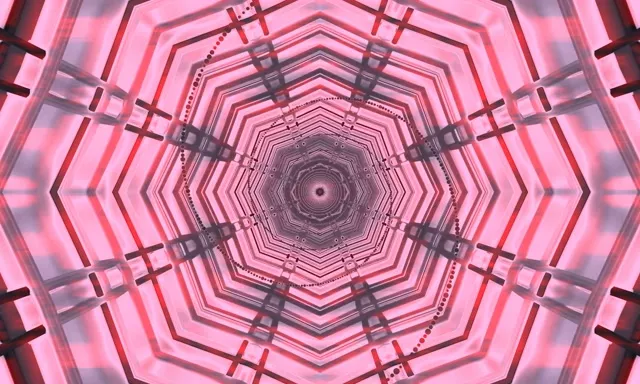 Túnel Neon Rosa Vórtice Octógono VJ Loop 5:3 Wide 60fps Protetor de Tela