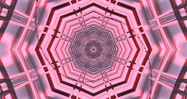 Červený šestiúhelníkový tunel spořič 4K UHD 60fps živá tapeta