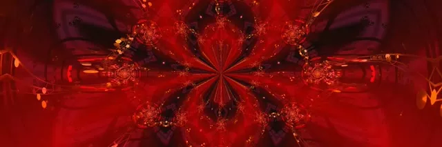 Red Kaleidoscope Burst Neon Tunnel 3:1 Ultrawide 60fps VJ Loop Screensaver
