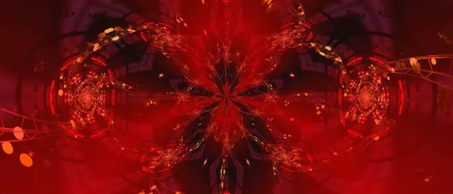 Red Kaleidoscope Neon Tunnel VJ Loop 21:9 Ultrawide 60fps Screensaver
