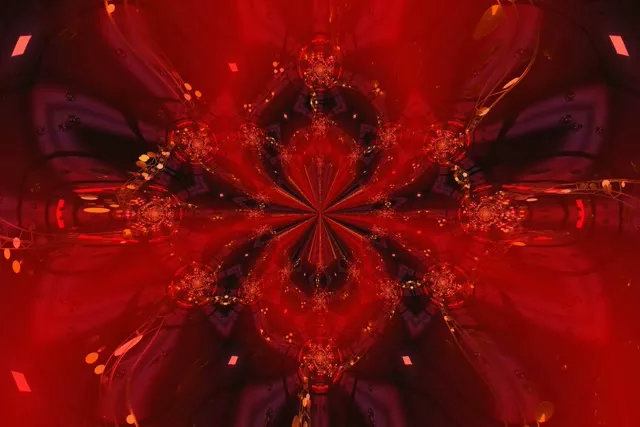 Red Kaleidoscope Neon Tunnel VJ Loop 3:2 60fps Screensaver Motion