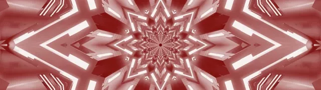 Rød Kalejdoskop Stjerne Neon Tunnel VJ Loop 32:9 Super Ultrawide 60fps Pauseskærm