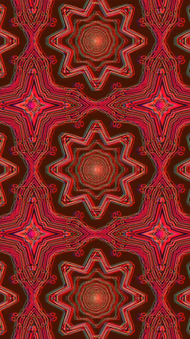 Neon Tunnel Red Kaleidoscope Spiral 9:16 Reels 60fps Screensaver Vj Loop