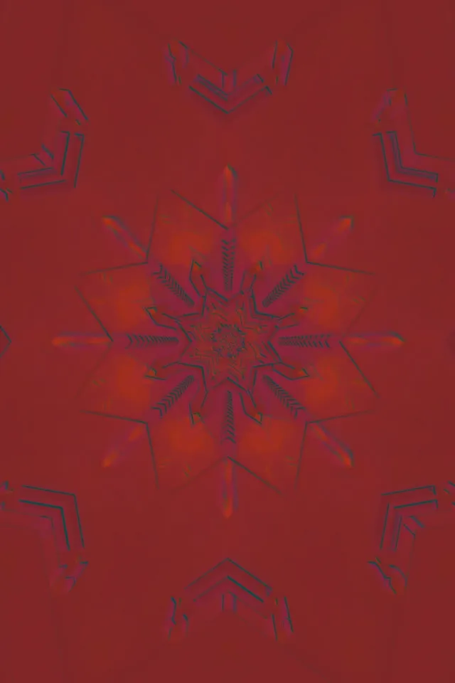 Túnel de Neón Vermello Fractal Copo de Neve VJ Loop 2:3 Portrait 60fps Protector de Pantalla