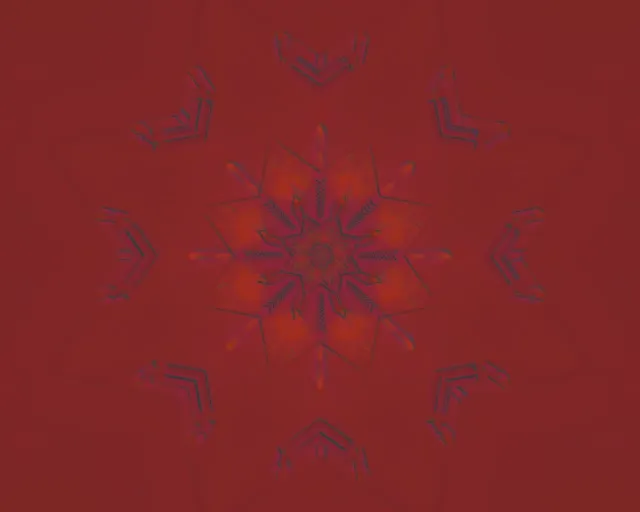 نفق نيون ندفة ثلجية حمراء ماندالا Vj Loop 5:4 صناعي 60fps شاشة توقف